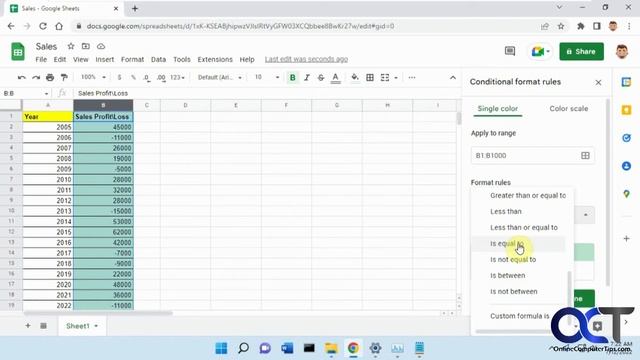 How to Display Red Cells or Text for Negative Numbers in Google Sheets смотреть онлайн