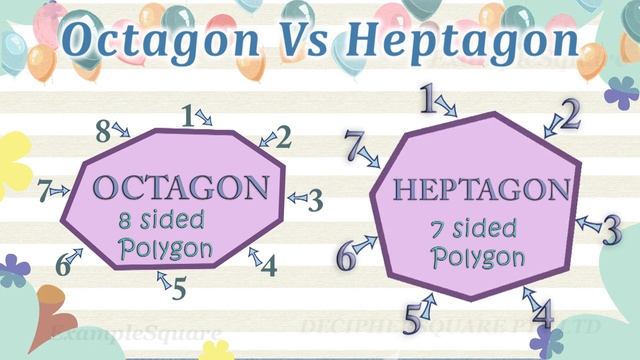 Octagon vs Heptagon, Shapes for kids смотреть онлайн