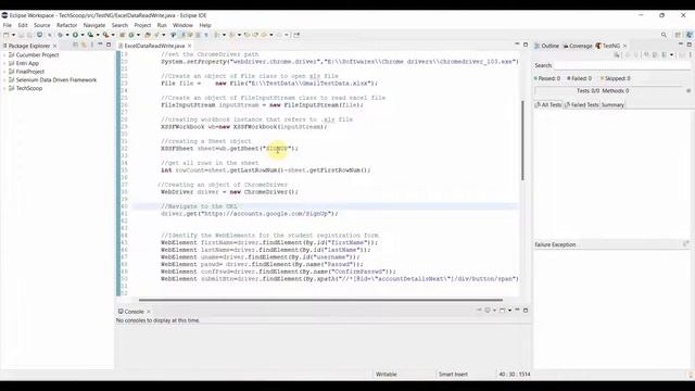 Read and Write in Excel sheet using Selenium Java смотреть онлайн