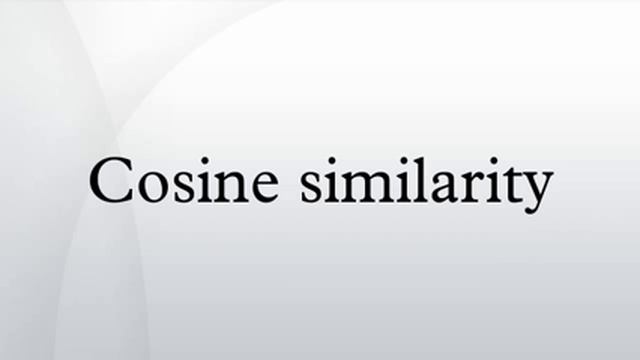 Cosine similarity смотреть онлайн