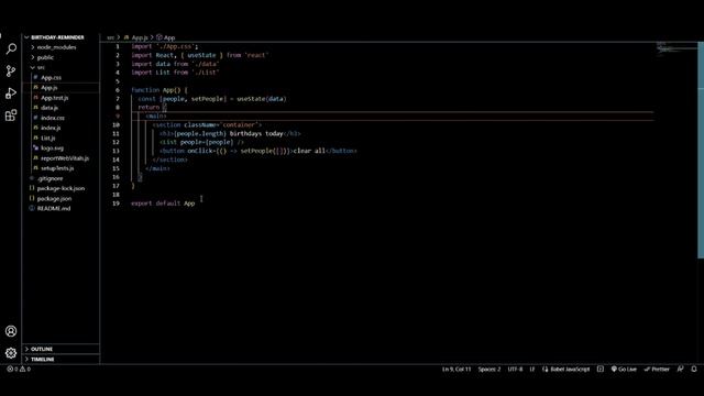 Birthday Reminder Project With ReactJs смотреть онлайн