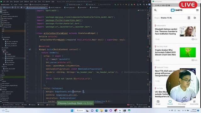 Flutterda DaryoUZ Clone | 2-qism #studywithme смотреть онлайн