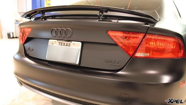 2013 Matte Black Audi A7 with XPEL STEALTH matte film full wrap смотреть онлайн