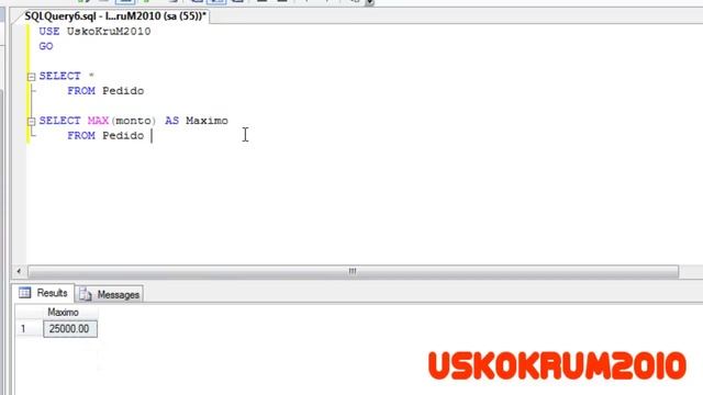 Curso SQL Server - 25. Cláusulas MAX & MIN | UskoKruM2010 смотреть онлайн
