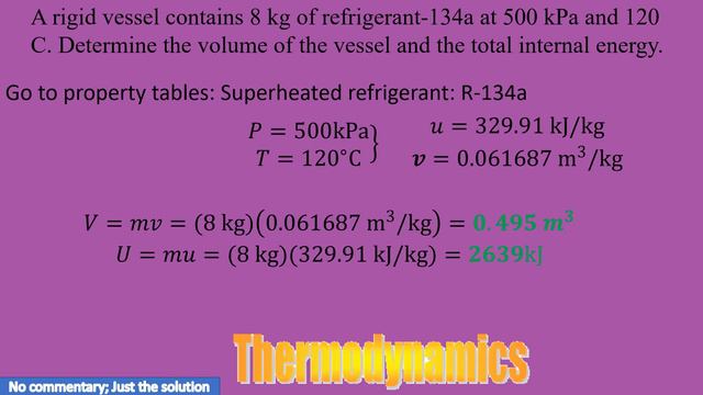 A rigid vessel contains 8 kg of refrigerant-134a at 500 kPa and 120 C. Determine the volume of the смотреть онлайн