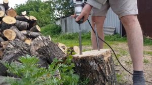 ?Быстрая Колка дров с помощь Перфоратора.  Миф или Реальность?