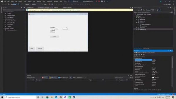 Visual Studio - Windows Forms - Making a multiple choice question