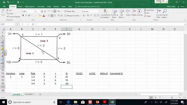 CE 331 - Class 8 (7 Feb 2019) Hardy Cross Method (loop method) for pipe networks смотреть онлайн