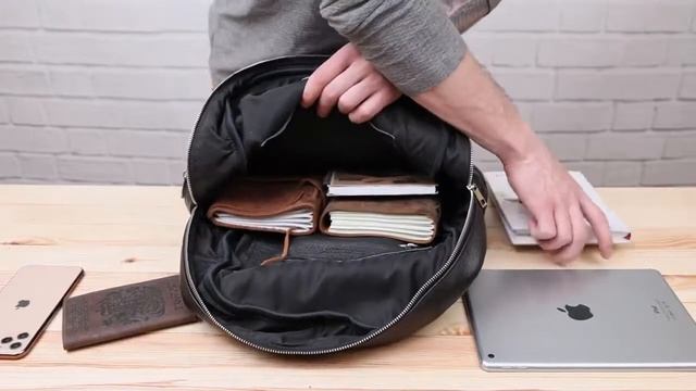 Обзор кожаного мужского рюкзака SHVIGEL 11260 смотреть онлайн