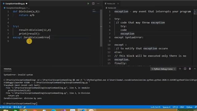Exception Handling in Python || Exceptions in Python || Python Tutorial || Learn Python Programming смотреть онлайн