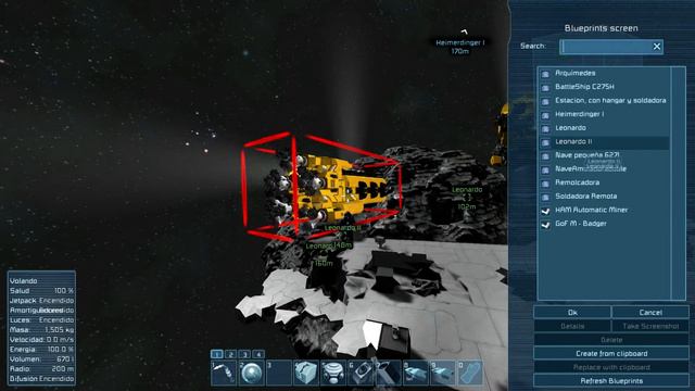 Space Engineers. Cortar, pegar naves. Blueprints. смотреть онлайн