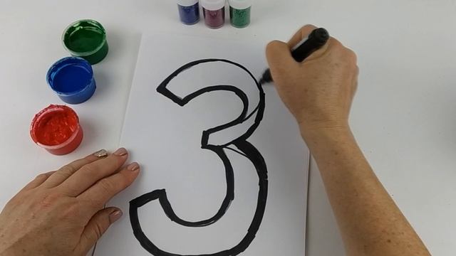 Glitter number Учим цифры Учим цвета Раскраска цифры смотреть онлайн