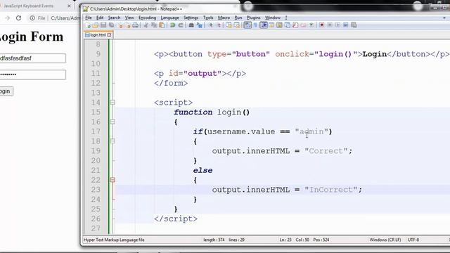 JavaScript Login form смотреть онлайн