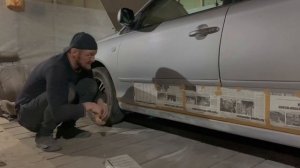 Подготовка порогов к покраске антигравием