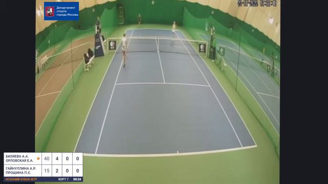 Всероссийские соревнования " Осенний Кубок ФТР" 22.11.2022, Корт 7 смотреть онлайн
