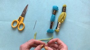 Учимся вышивать Bargello. Урок 2. Как правильно вставить нитку в иглу.