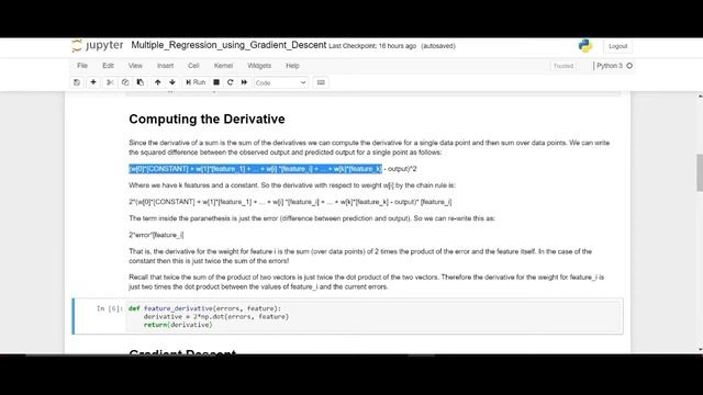 Multiple Regression from Scratch using Gradient Descent in Python смотреть онлайн