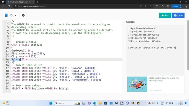 Order By in SQL explained with multiple examples in Hindi| SQL interview questions and answers #sql смотреть онлайн