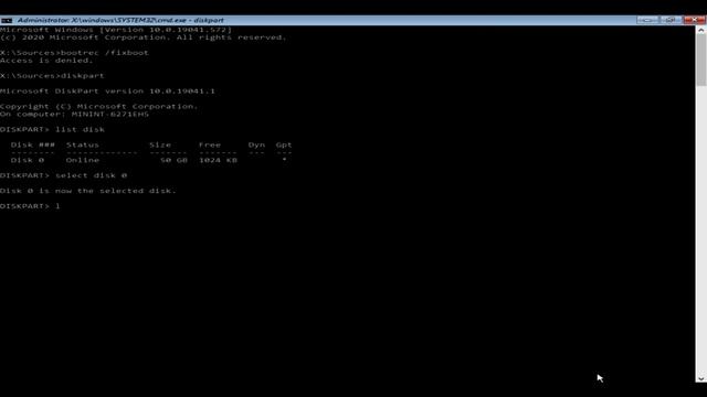 How to fix Bootrec /fixboot Access is denied error in Windows смотреть онлайн