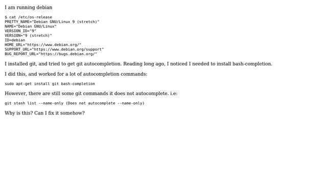 Why does debian not autocomplete all git commands? смотреть онлайн