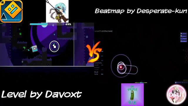 Unravel-Tokyo Ghoul | Osu! VS Geometry Dash ( Comparison )