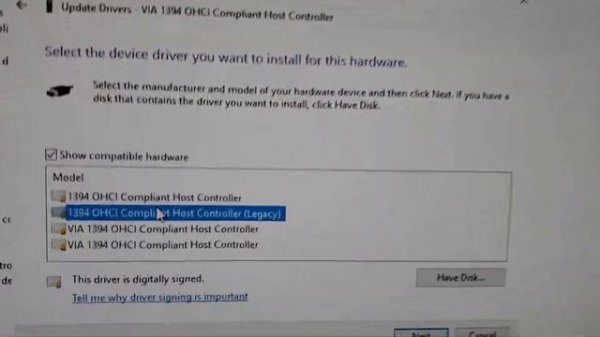 VIA VT6306 Chipset IEEE 1394 Firewire Card - Windows 10 BSOD - Try Change To "Legacy" Driver - Cras