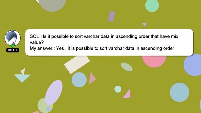 SQL : Is it possible to sort varchar data in ascending order that have mix value? смотреть онлайн