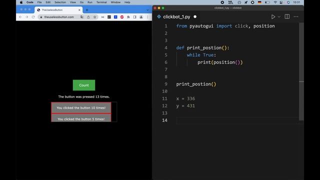 Python: Einfacher Clickbot mit PyAutoGui | Klicks automatisieren (Deutsch) смотреть онлайн