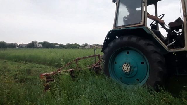 Польская косилка Виракс с шириной захвата 1.65м. с трактором ЮМЗ. смотреть онлайн