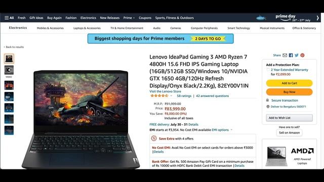Amazon Prime Day Sale July 2021 Best laptops for Gaming under 60000 and 100000 смотреть онлайн