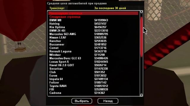 ЦЕНЫ ВСЕХ МАШИН НА АВТОБАЗАРЕ ARIZONA RP смотреть онлайн