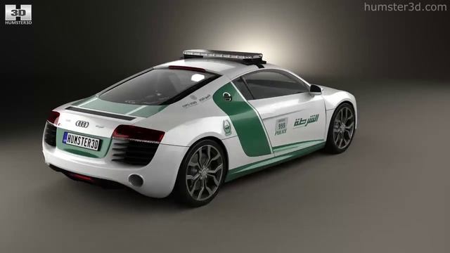 Audi R8 Police Dubai 2013 by 3D model store Humster3D.com смотреть онлайн