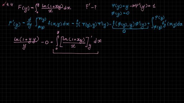 #4.4 ∫ln(1+xy)dx/x Derivative of an Integral смотреть онлайн
