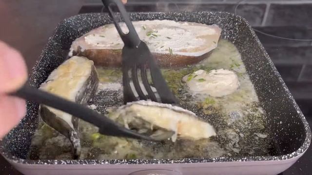 Палтус на сковороде. смотреть онлайн