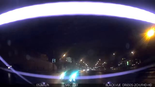 Ночная запись двухканального видеорегистратора BlackVue DR650S-2CH, тыловая камера смотреть онлайн