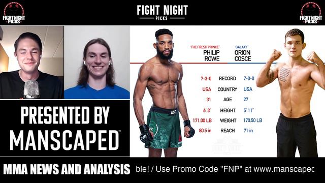 UFC Fight Night: Philip Rowe vs. Orion Cosce Prediction смотреть онлайн