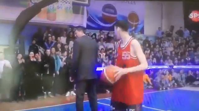 MNBA Slam Dunk Championship Final Round Enkhiin Od's Dunk Over His Father Sharavjamts