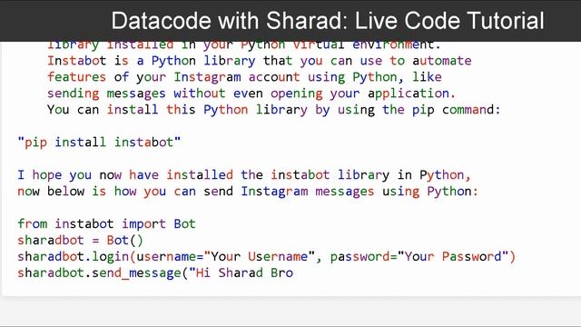 Send Instagram Messages using Python | Instagram automation | Instagram Bot | Instagram bot python смотреть онлайн