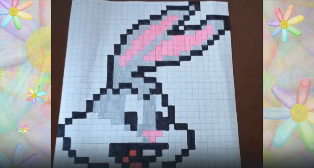 Кролик. Рисуем по клеткам смотреть онлайн