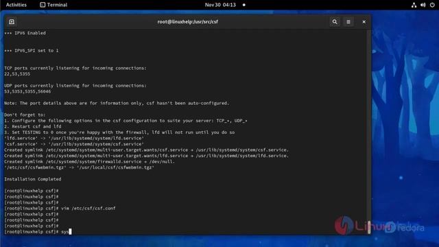 How to install and configure CSF on Fedora 34 смотреть онлайн