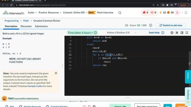 GCD (regular solution) - Python смотреть онлайн