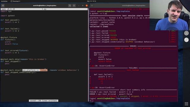 pytest: xfail vs xpass and all test statuses (beginner - intermediate) anthony explains #260 смотреть онлайн