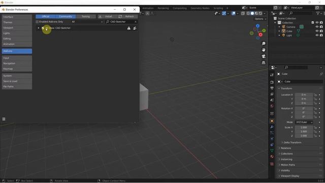 How to Install ADD-ONS in Blender 3 - CAD Sketcher смотреть онлайн