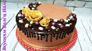 УКРАШЕНИЕ ТОРТА//ШОКОЛАДНЫЕ ПОДТЕКИ//ТРАФАРЕТ//CAKE DECORATION/ / CHOCOLATE SMUDGES/ / STENCIL//