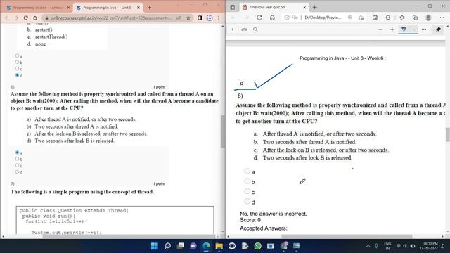 NPTEL Programming in Java Week 6 Quiz answers with detailed proof of each answer смотреть онлайн
