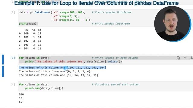 Iterate Over Columns of pandas DataFrame in Python (Examples) | Conduct Calculations within for Loo смотреть онлайн