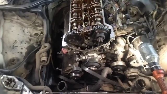 Mercedes W210 M111 Ремонт мотора установка прокладки головки блока цилиндров, фаз газораспределения