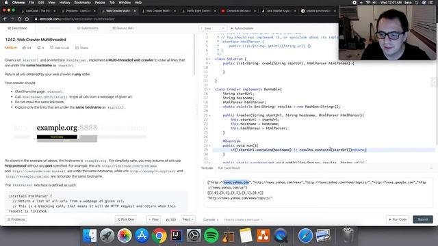 1242. Web Crawler Multithreaded (Implementing Runnable) смотреть онлайн