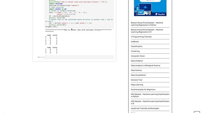 How to SELECT ROWs of a Pandas DataFrame with multiple filters in Python смотреть онлайн