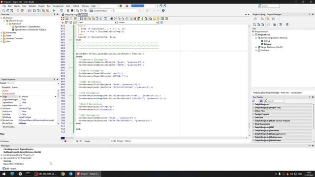 Delphi XE7 Encrypt Decrypt Text Symmetric Base64 XEBI XOR Rot13 DES смотреть онлайн